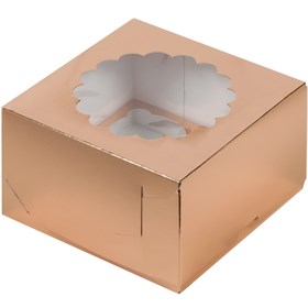 Коробка на 4 капкейка с "окном"